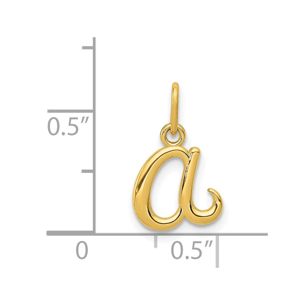 14k Yellow Gold Letter A Initial Charm