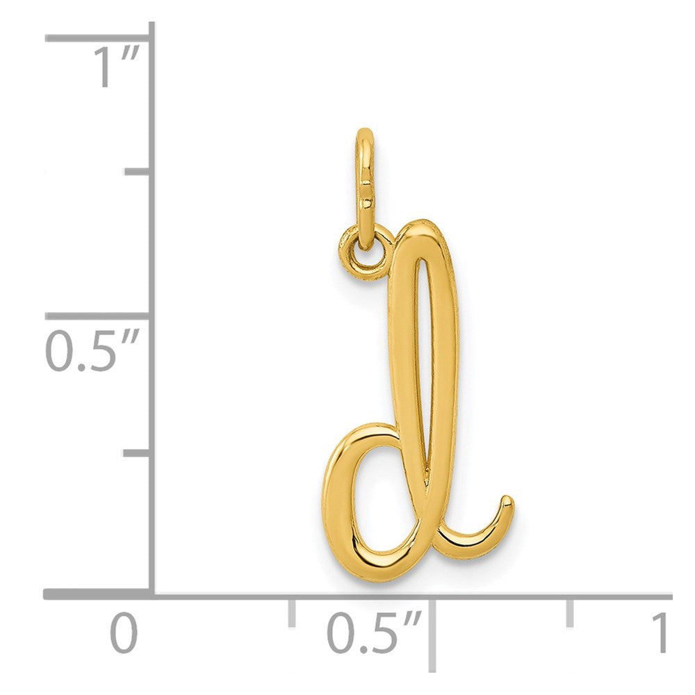 14k Yellow Gold Letter D Initial Charm