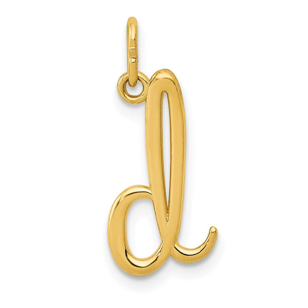 14k Yellow Gold Letter D Initial Charm