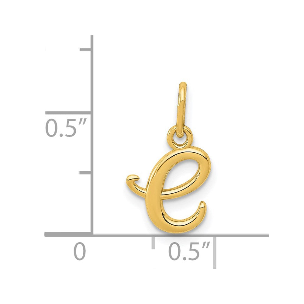 14k Yellow Gold Letter E Initial Charm