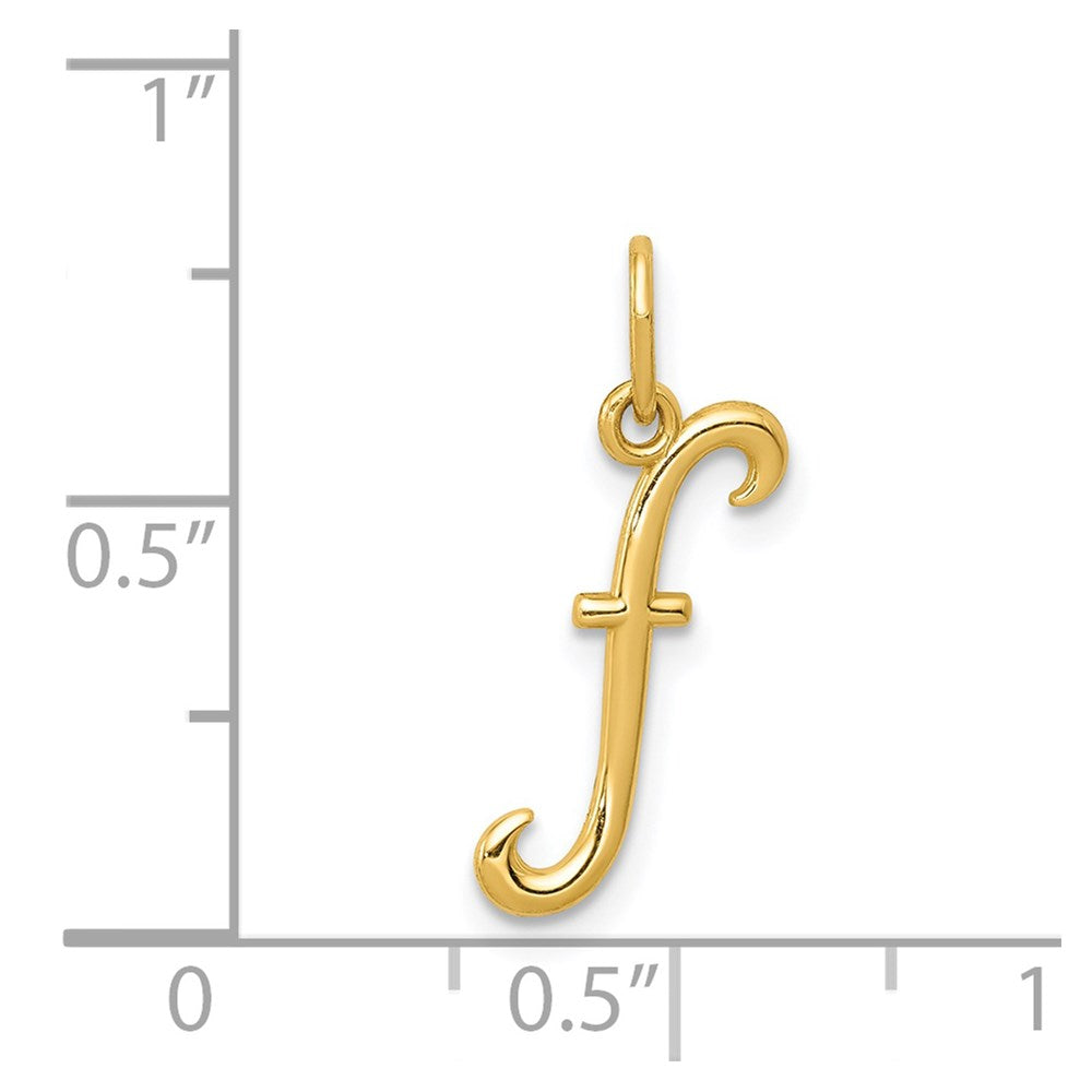 14k Yellow Gold Letter F Initial Charm