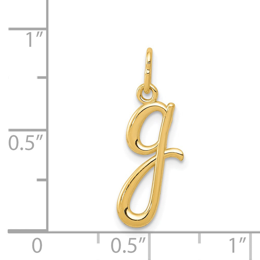 14k Yellow Gold Letter G Initial Charm