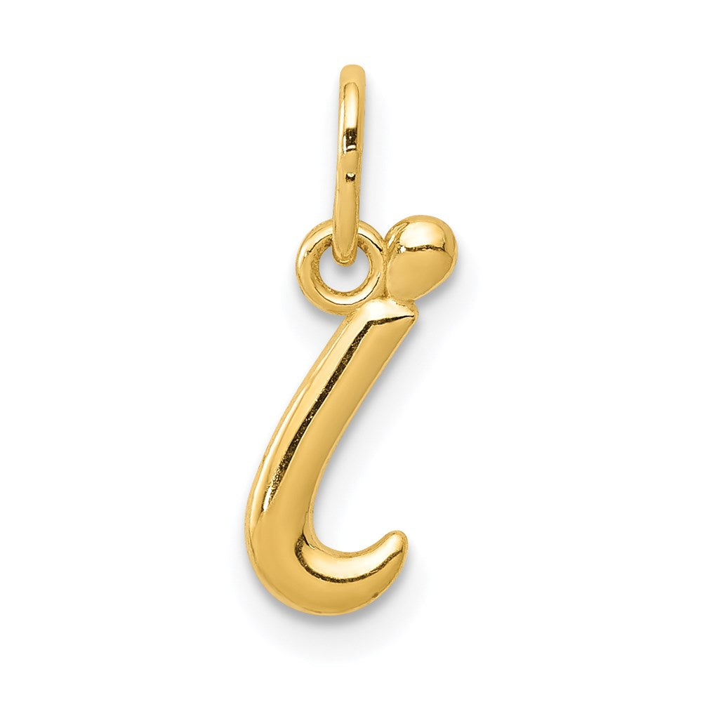 14k Yellow Gold Letter I Initial Charm