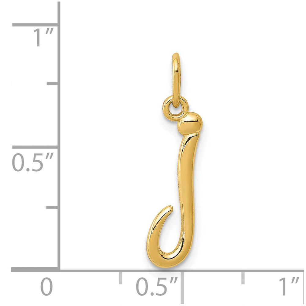 14k Yellow Gold Letter J Initial Charm