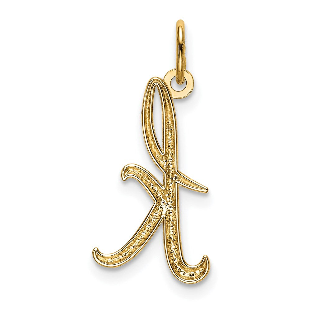 14k Yellow Gold Letter K Initial Charm