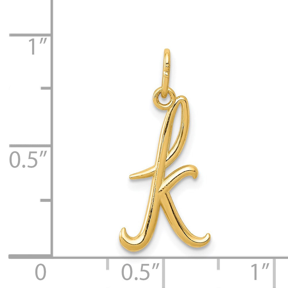 14k Yellow Gold Letter K Initial Charm