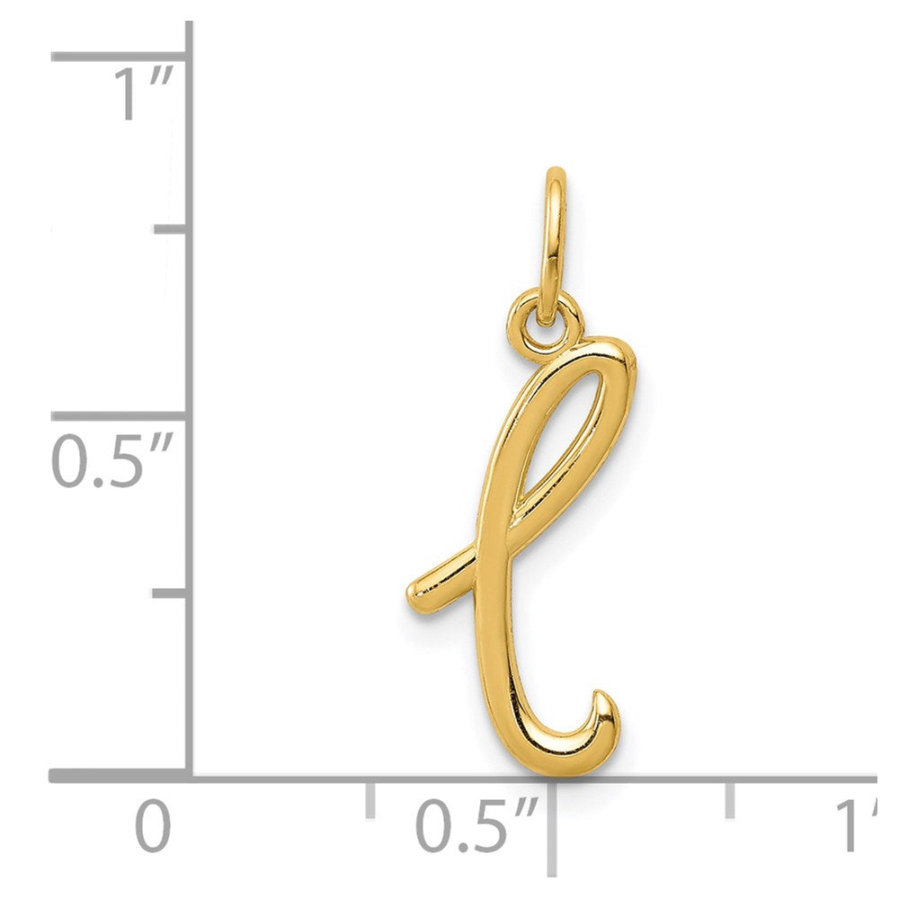 14k Yellow Gold Letter L Initial Charm