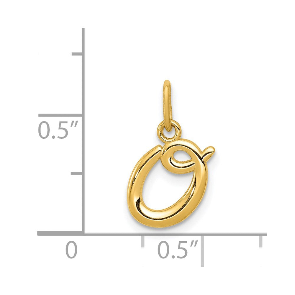 14k Yellow Gold Letter O Initial Charm