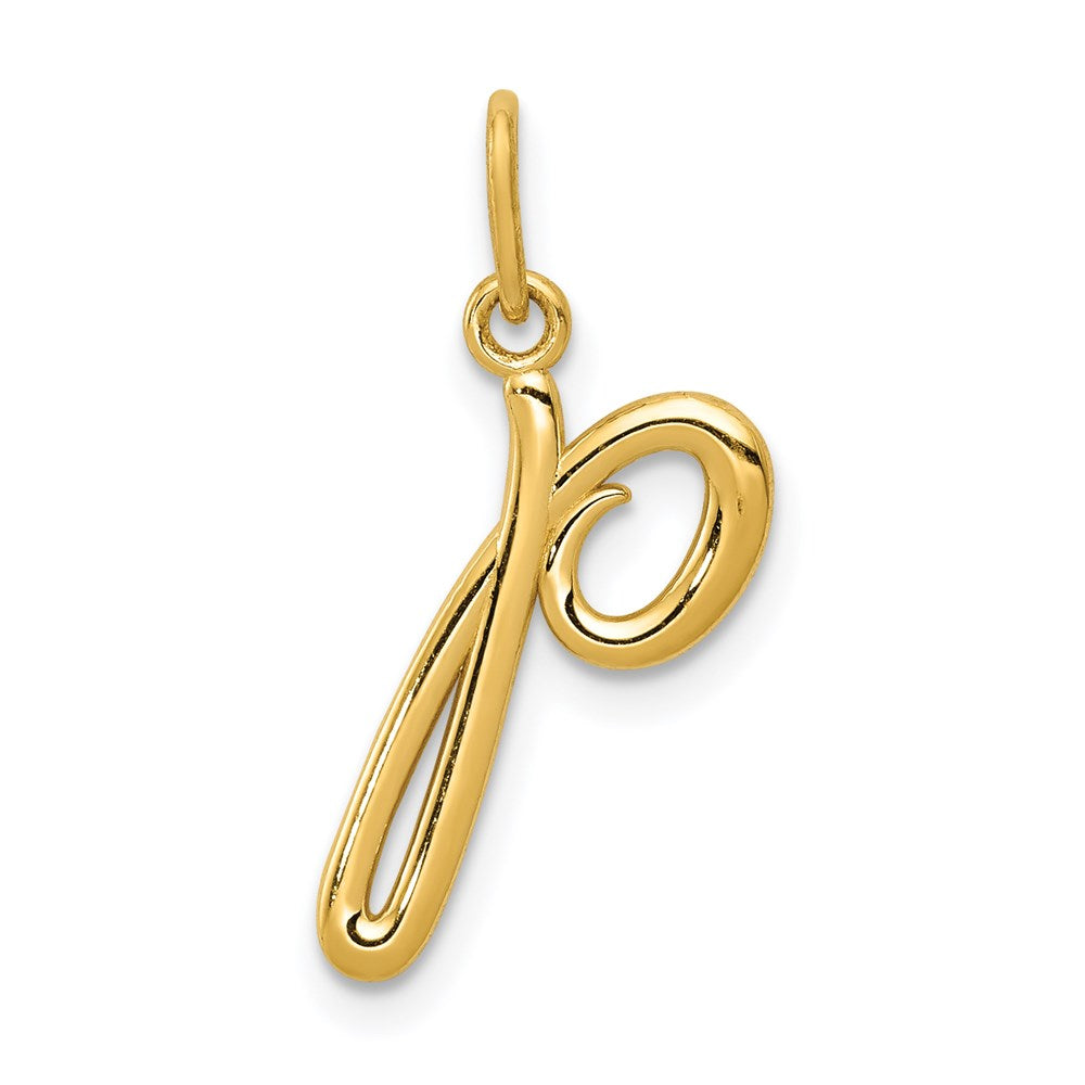 14k Yellow Gold Letter P  Initial Charm