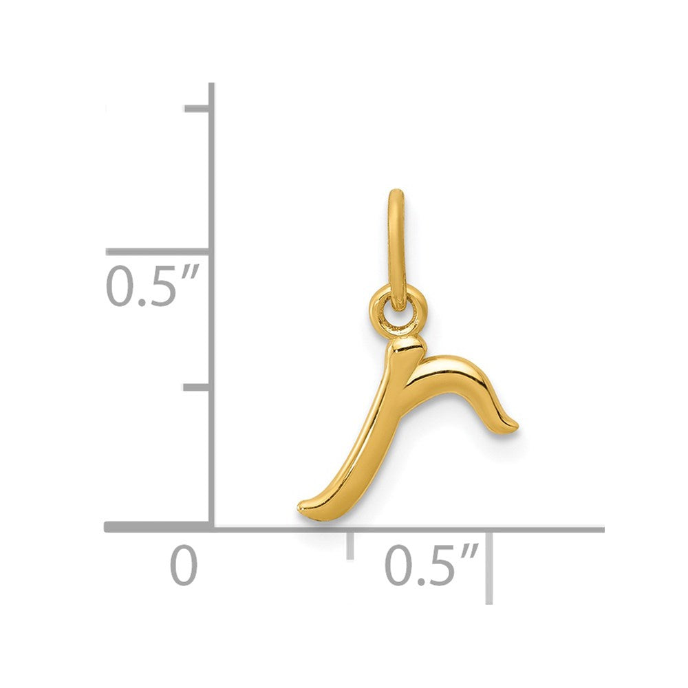 14k Yellow Gold Letter R Initial Charm