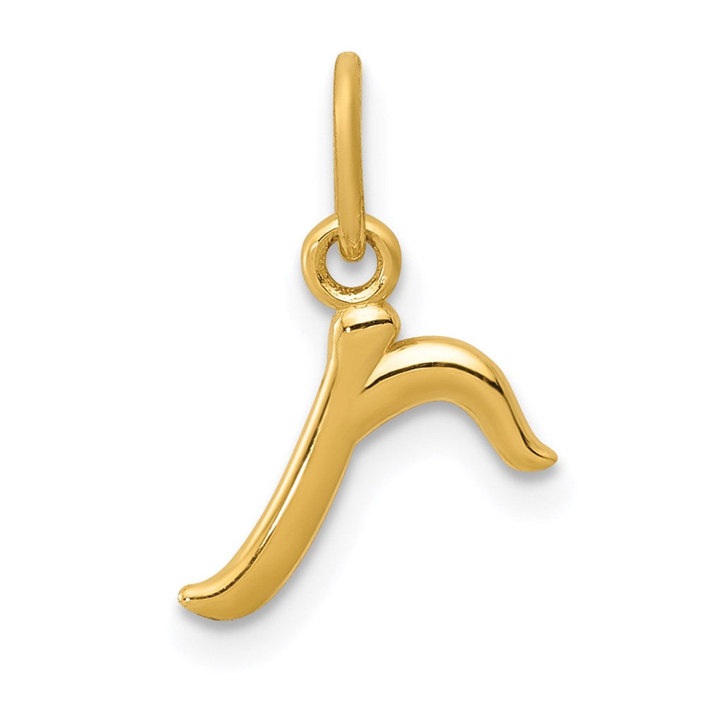 14k Yellow Gold Letter R Initial Charm