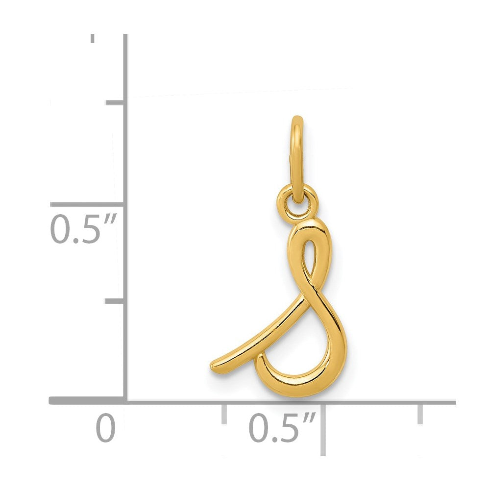 14k Yellow Gold Letter S Initial Charm