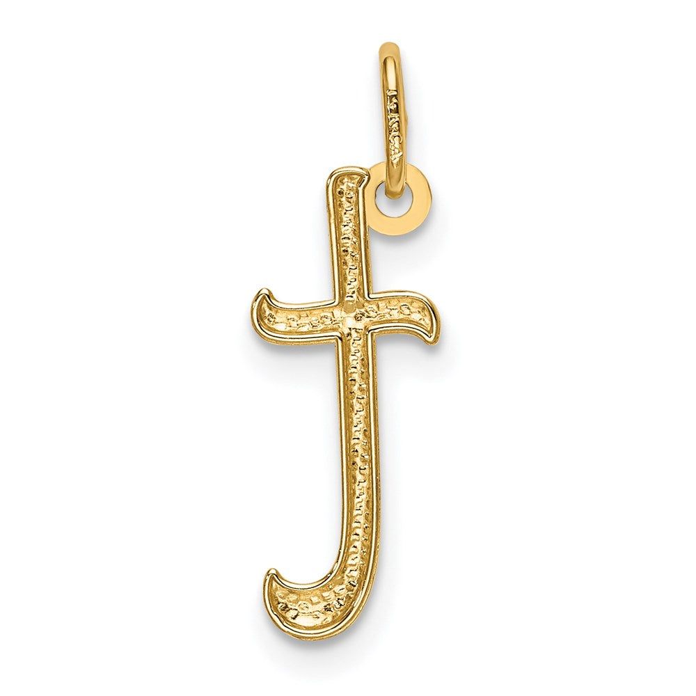 14k Yellow Gold Letter T Initial Charm