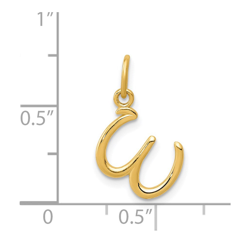 14k Yellow Gold Letter W Initial Charm