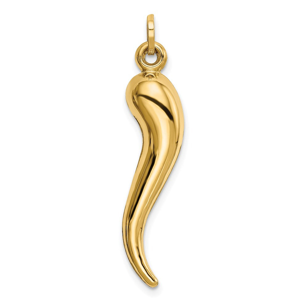 14k Hollow 3D Italian Horn Charm