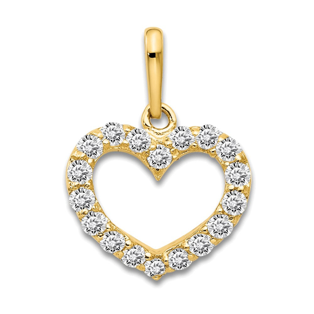 14k CZ Children's Heart Pendant