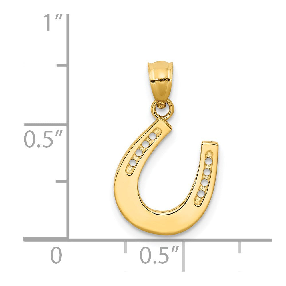 14k Gold Polished Horseshoe Pendant