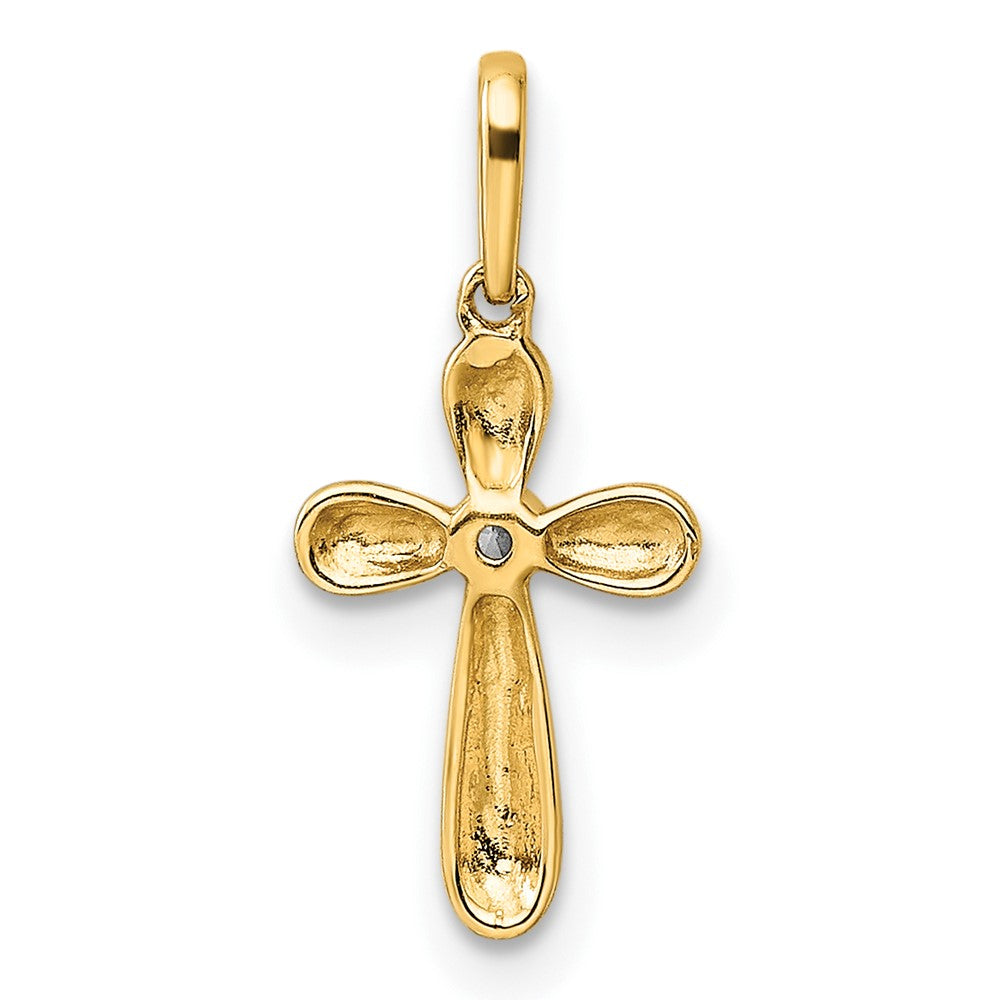 14k Childrens CZ Cross Pendant