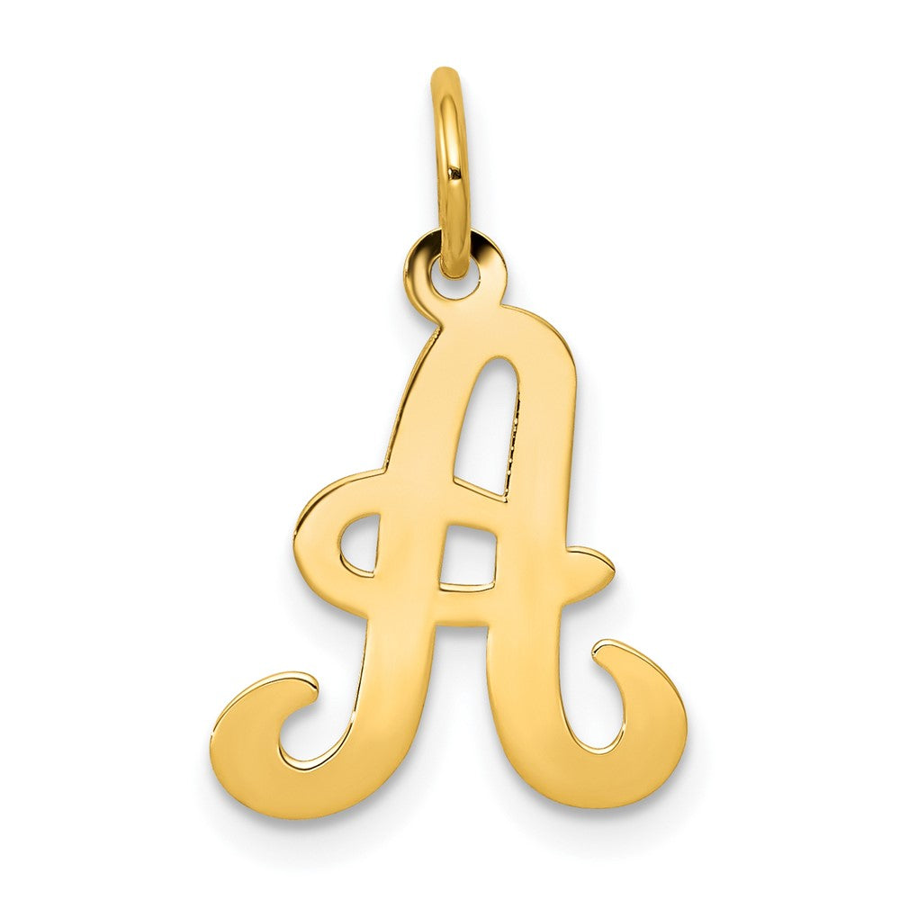 14KY Script Letter A Initial Charm