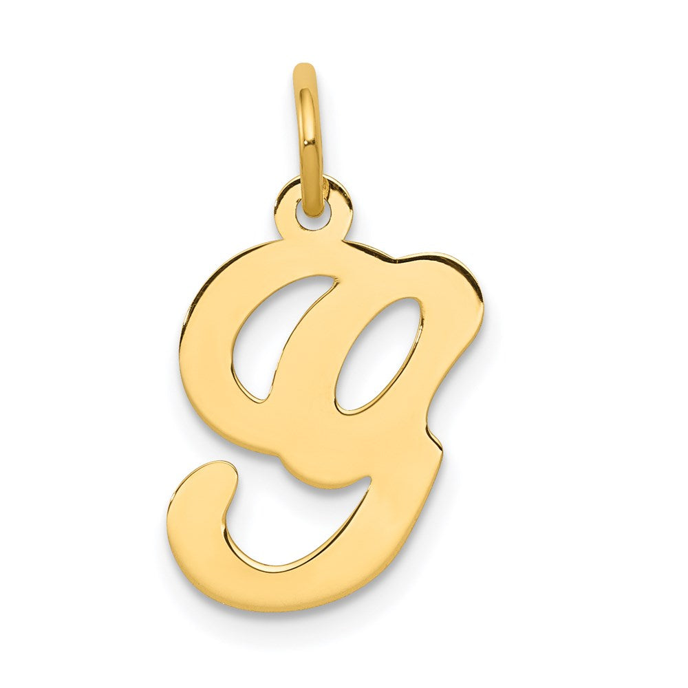 14KY Script Letter G Initial Charm