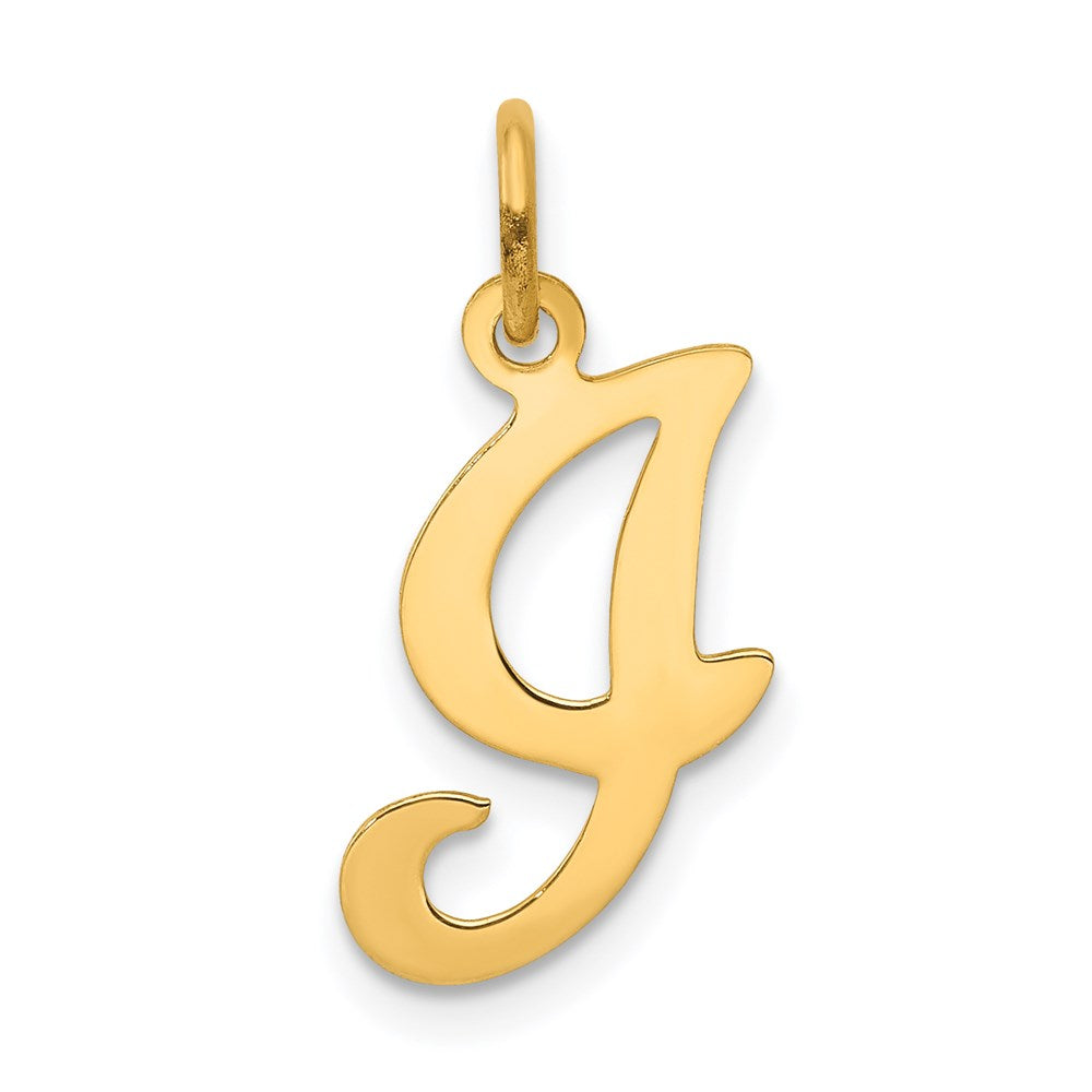 14KY Script Letter I Initial Charm