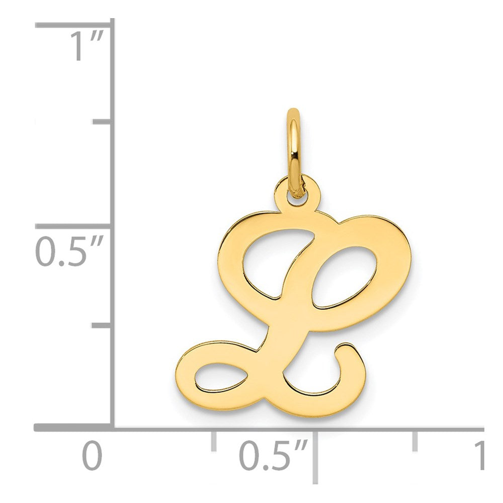 14KY Script Letter L Initial Charm