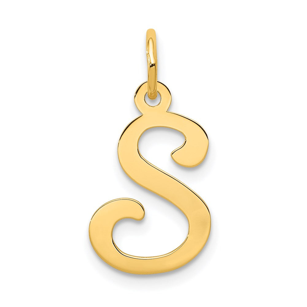 14KY Script Letter S Initial Charm