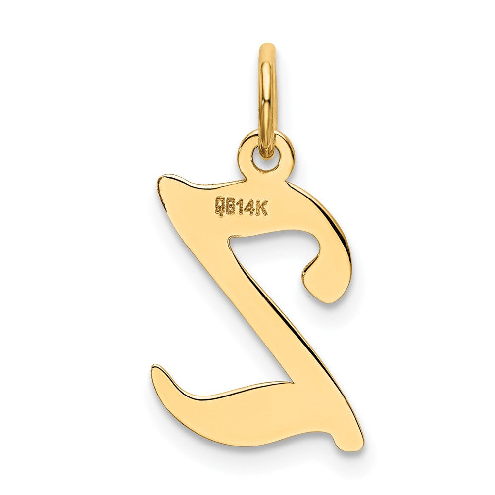 14KY Script Letter Z Initial Charm