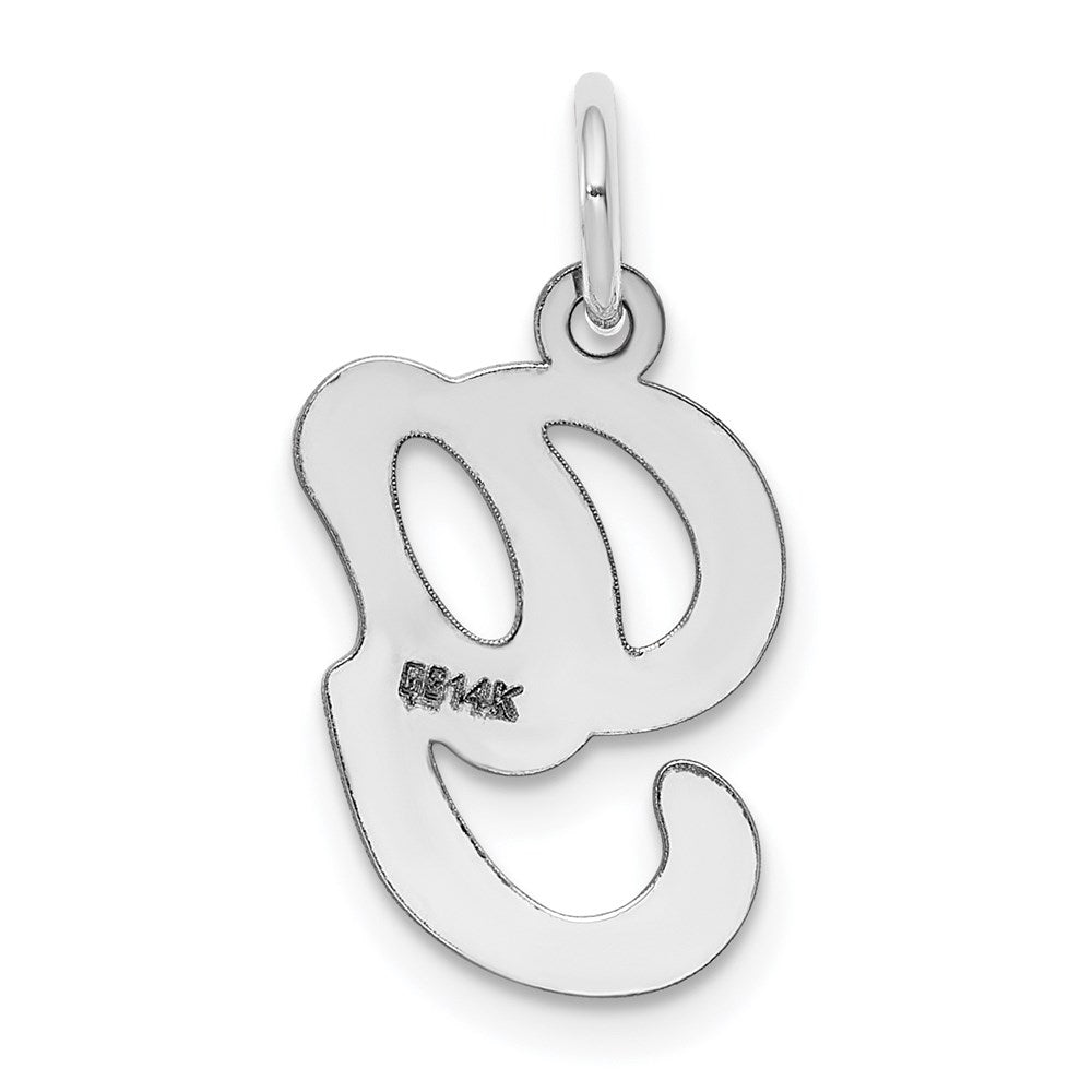 14KW White Gold Script Letter G Initial Charm