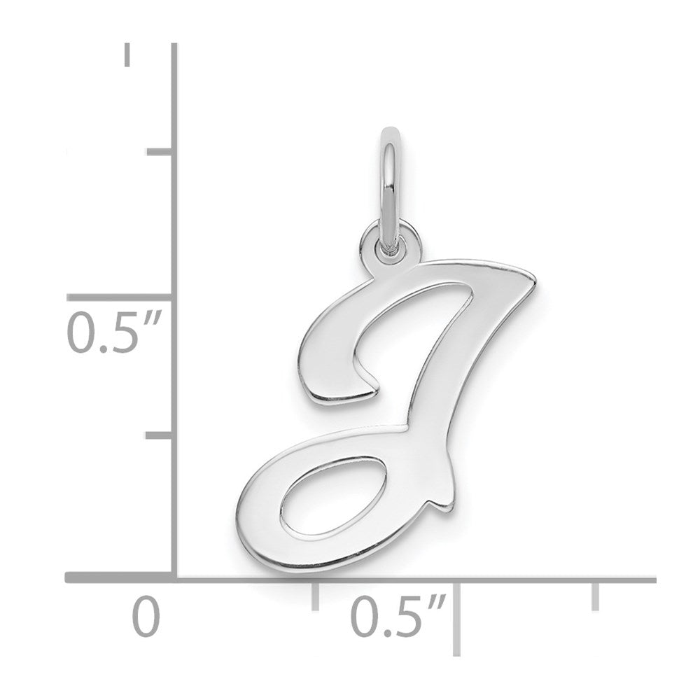 14KW White Gold Script Letter J Initial Charm