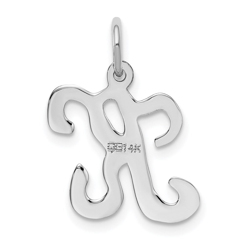 14KW White Gold Script Letter K Initial Charm