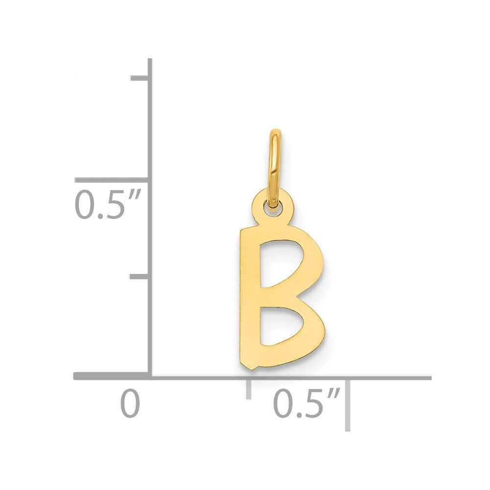 14k Small Slanted Block Letter B Initial Charm