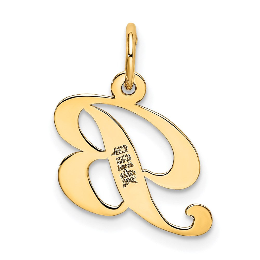 14K Small Fancy Script Letter B Initial Charm