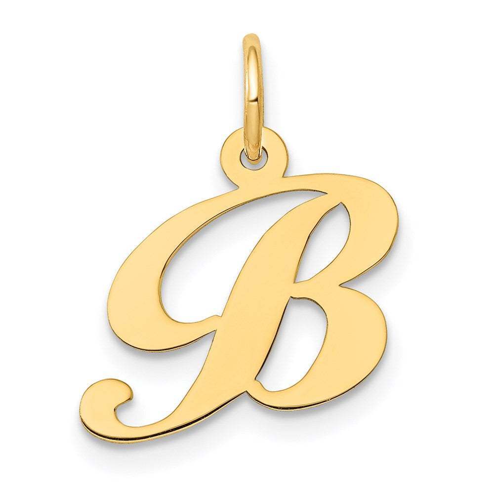 14K Small Fancy Script Letter B Initial Charm