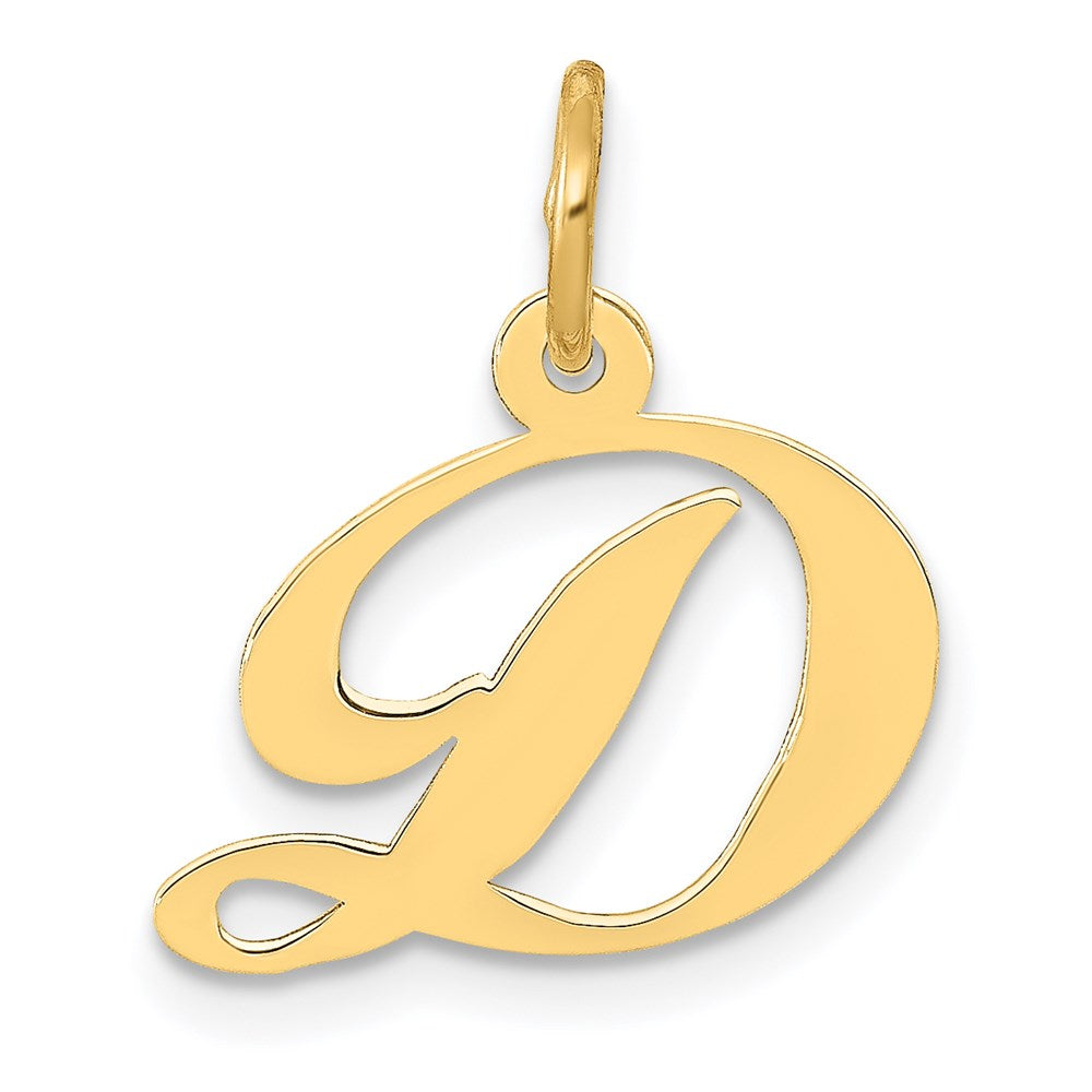 14K Small Fancy Script Letter D Initial Charm