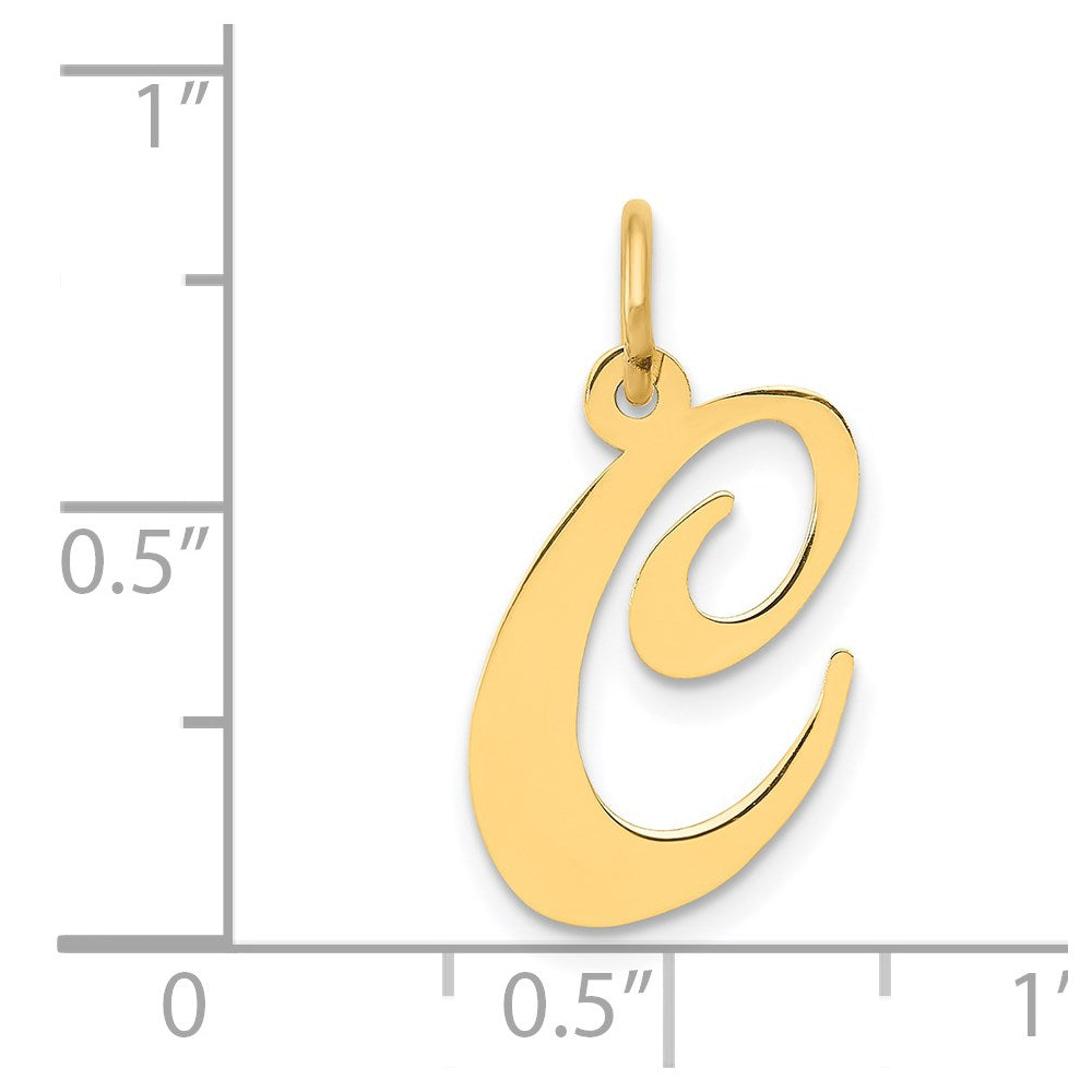 14K Medium Fancy Script Letter C Initial Charm