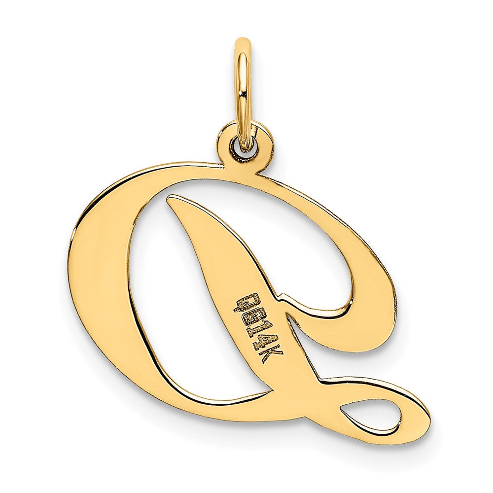 14K Medium Fancy Script Letter D Initial Charm