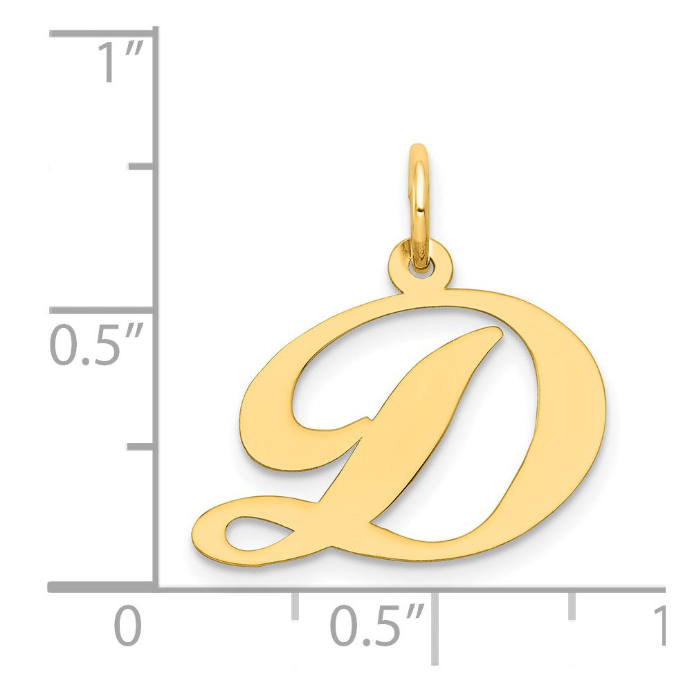 14K Medium Fancy Script Letter D Initial Charm