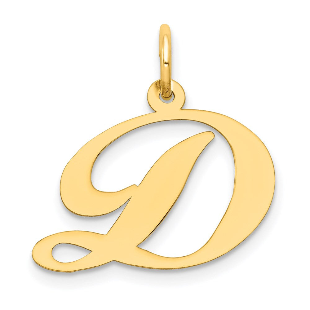 14K Medium Fancy Script Letter D Initial Charm