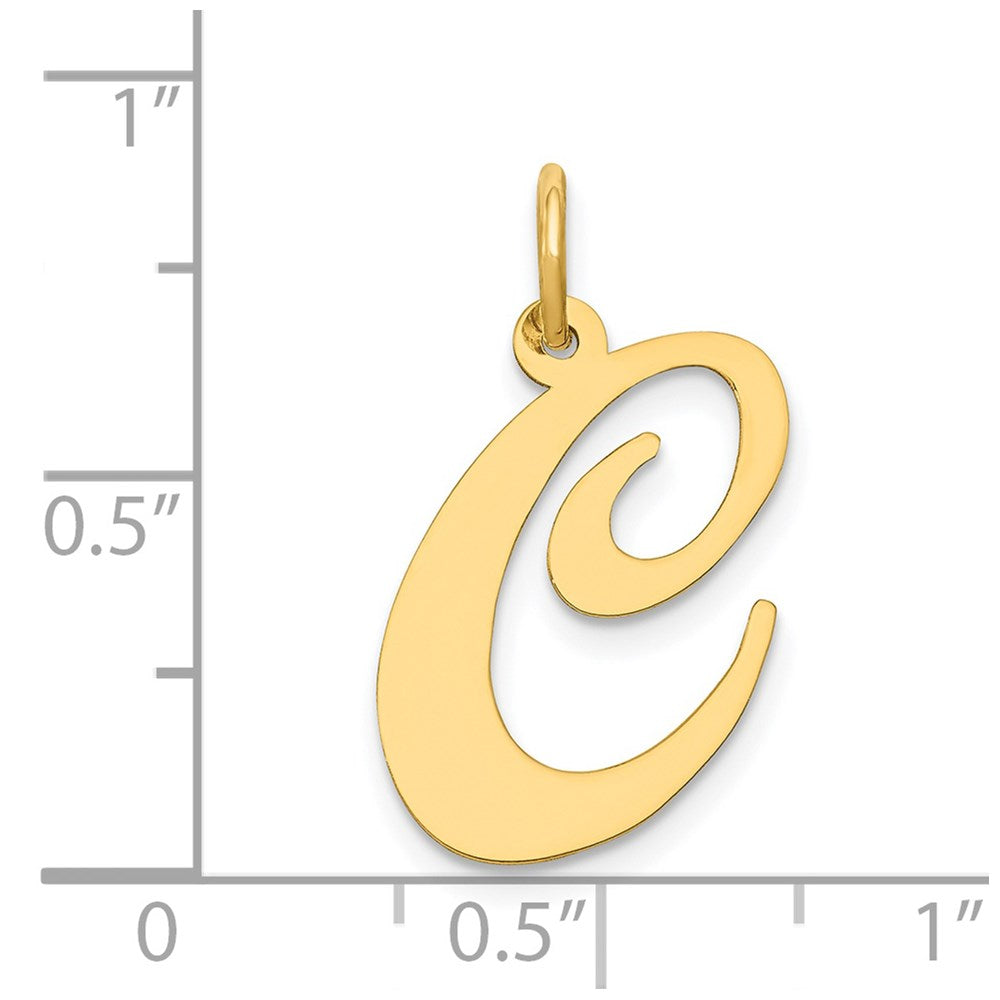 14k Large Fancy Script Letter C Initial Charm