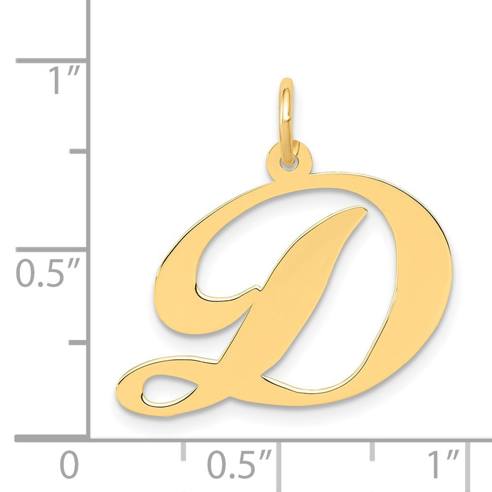 14k Large Fancy Script Letter D Initial Charm