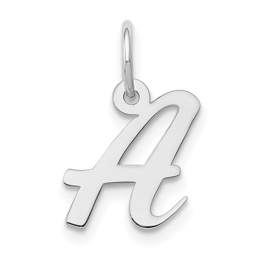 14k White Gold Small Script Letter A Initial Charm