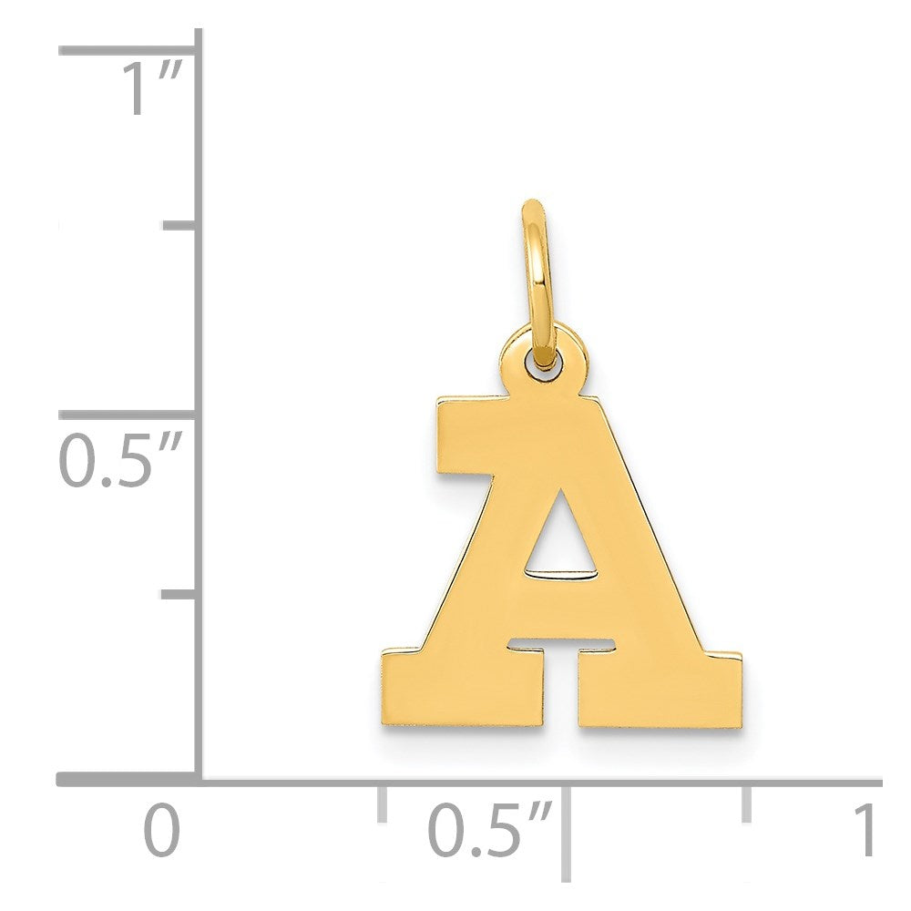 14k Small Block Letter A Initial Charm