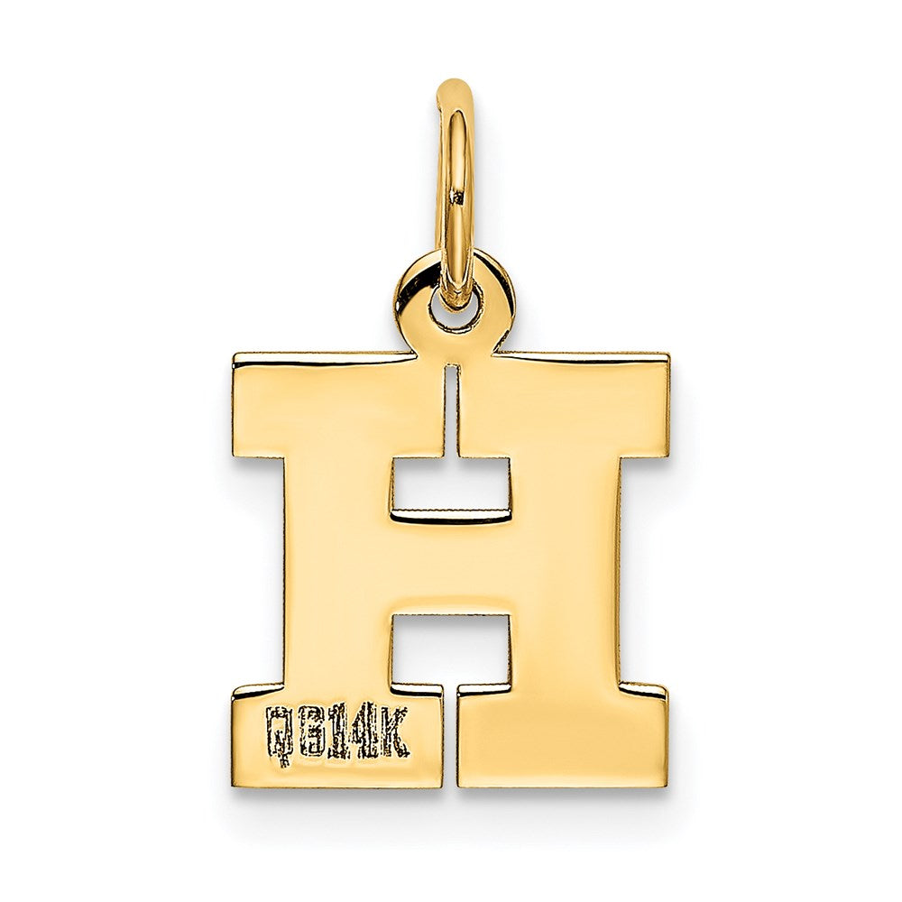 14k Small Block Letter H Initial Charm