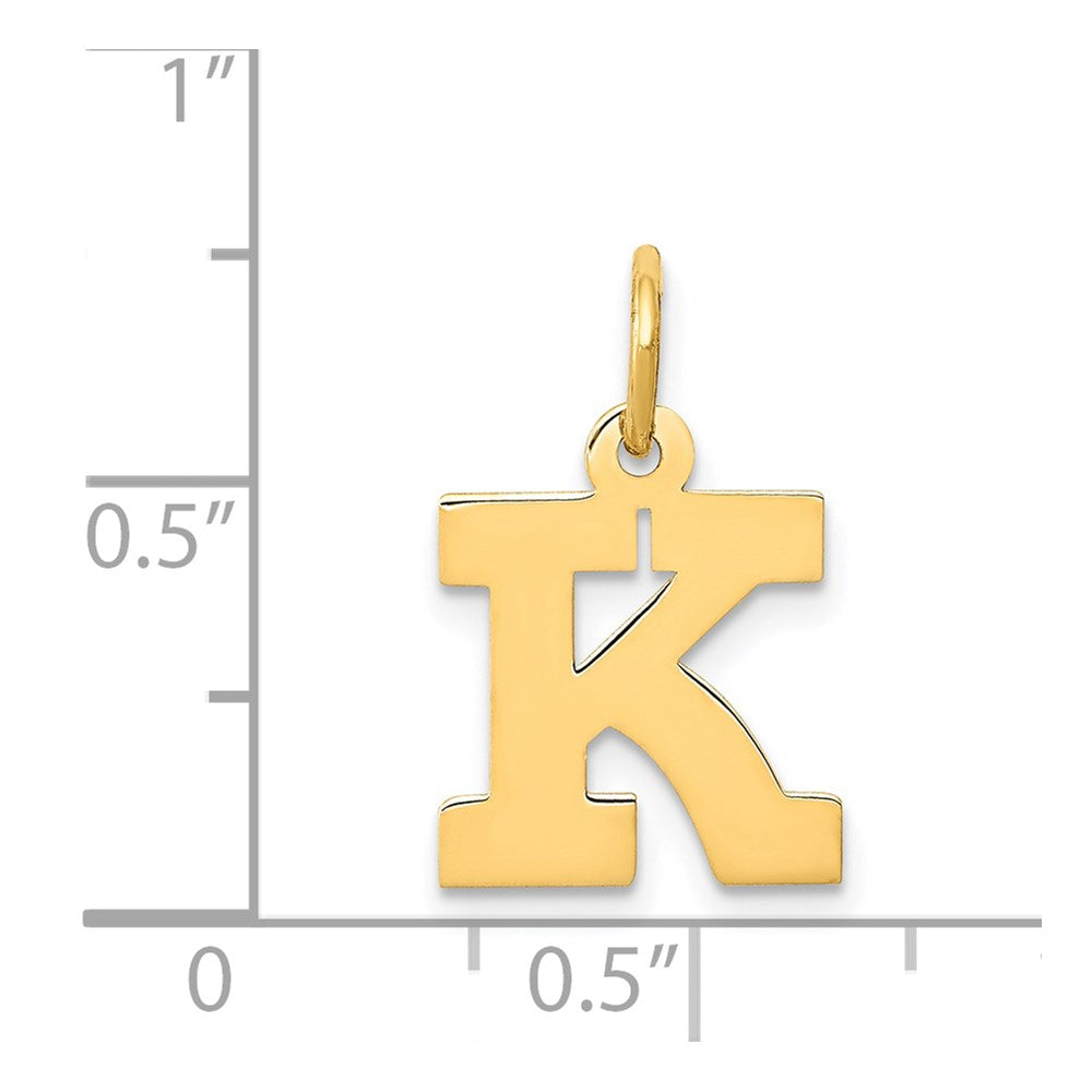 14k Small Block Letter K Initial Charm