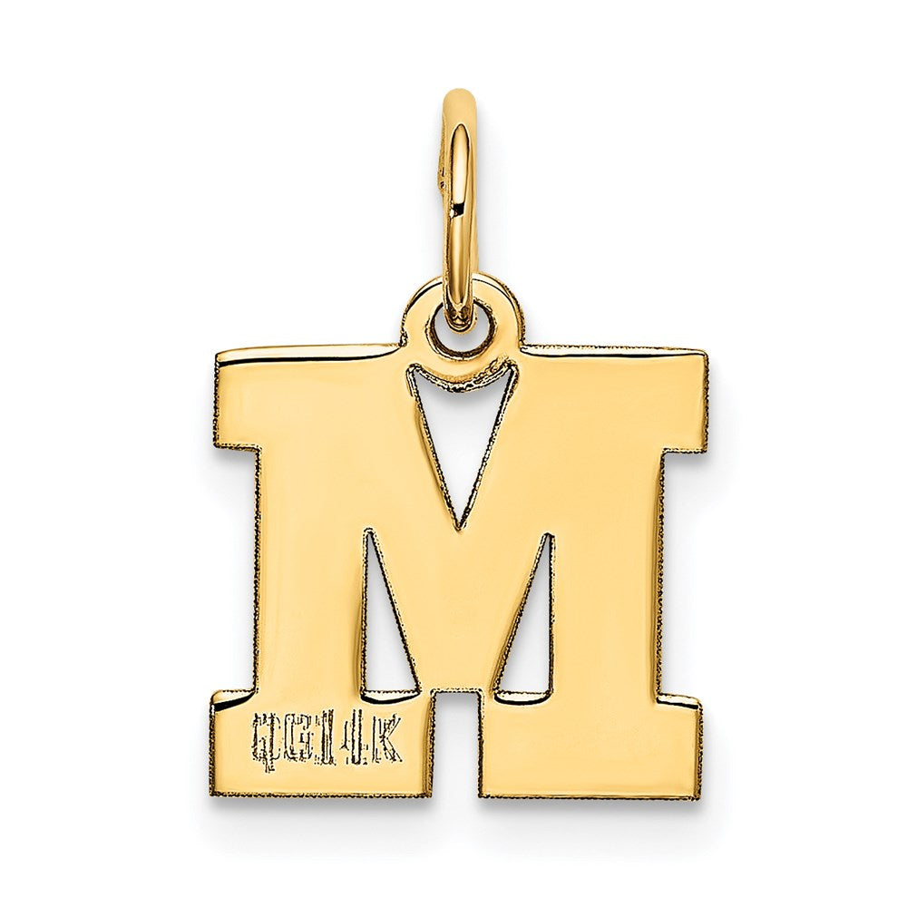 14k Small Block Letter M Initial Charm