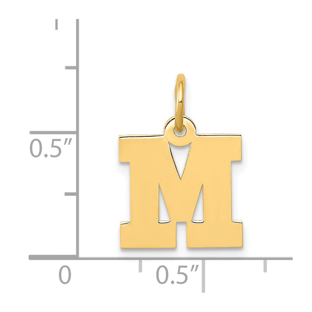 14k Small Block Letter M Initial Charm