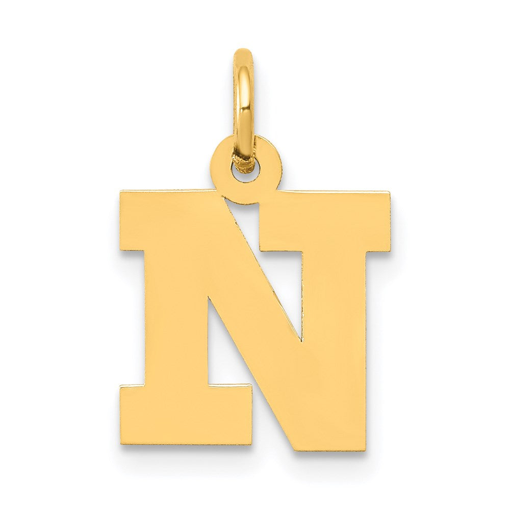 14k Small Block Letter N Initial Charm