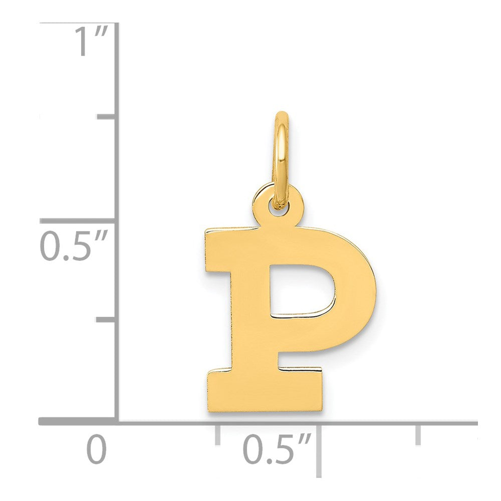 14k Small Block Letter P Initial Charm