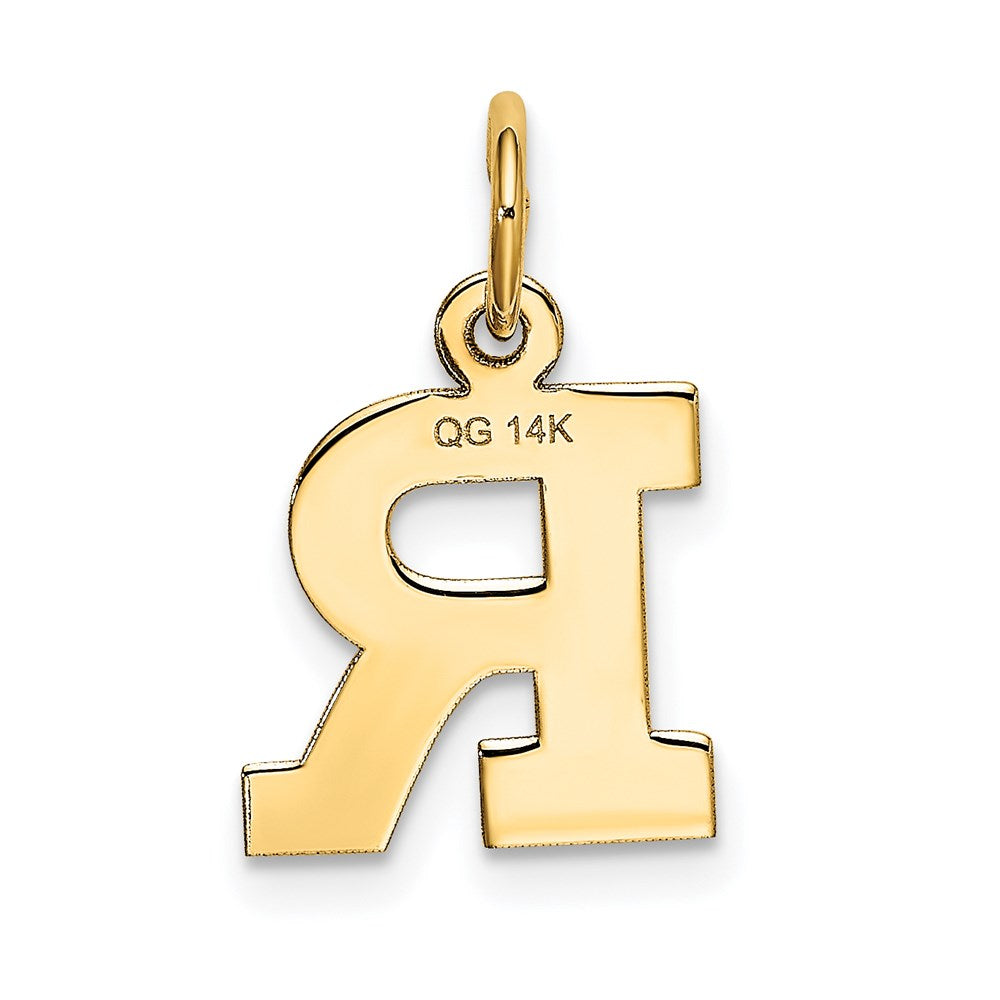 14k Small Block Letter R Initial Charm